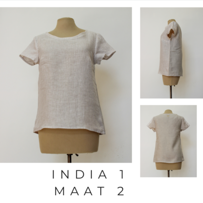 T-shirt INDIA uit gercykleerd linnen materiaal