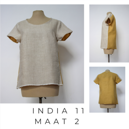 T-shirt INDIA uit gercykleerd linnen materiaal